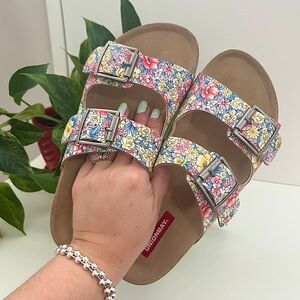 Unionbay Floral Sandals, Vegan, Size 7.5